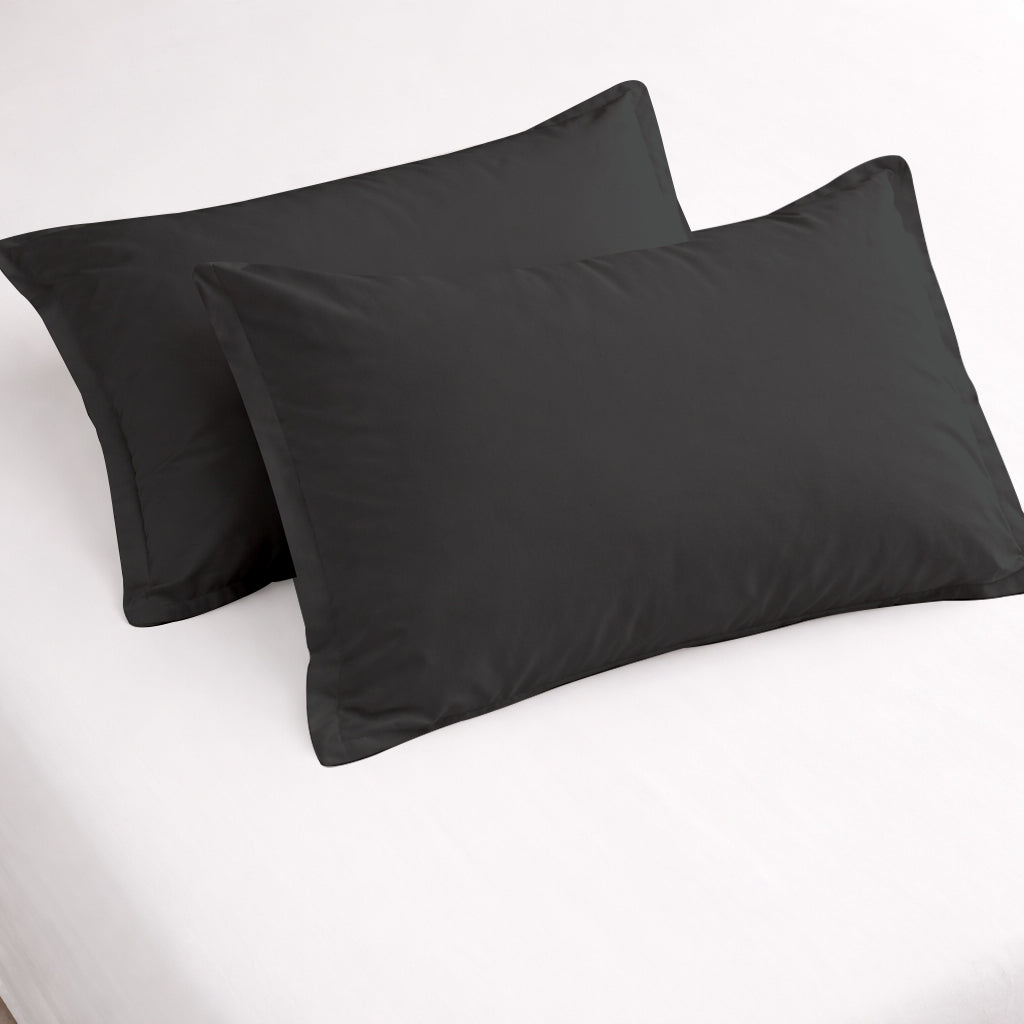 100% Cotton Feel Bedsheets 400 TC for Double Bed King Size (108 x108 Inch) with 2 Large Size Pillow Covers | Soft & Breathable | Wrinkle-Free | Premium Plain D.Grey Bedsheet