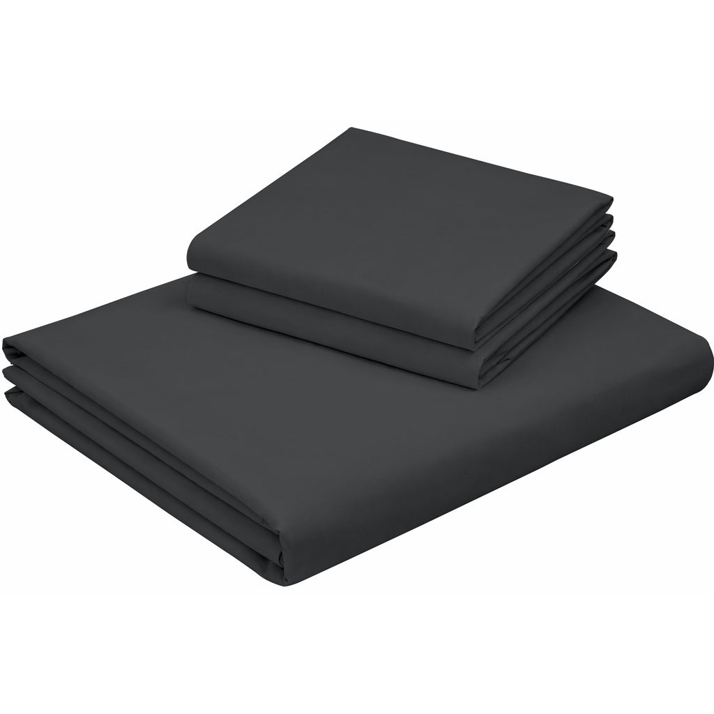 100% Cotton Feel Bedsheets 400 TC for Double Bed King Size (108 x108 Inch) with 2 Large Size Pillow Covers | Soft & Breathable | Wrinkle-Free | Premium Plain D.Grey Bedsheet