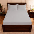 100% Cotton Feel Bedsheets 400 TC for Double Bed King Size (108 x108 Inch) with 2 Large Size Pillow Covers | Soft & Breathable | Wrinkle-Free | Premium Plain L.grey Bedsheet