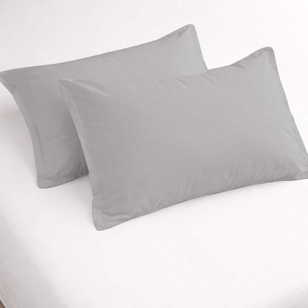 100% Cotton Feel Bedsheets 400 TC for Double Bed King Size (108 x108 Inch) with 2 Large Size Pillow Covers | Soft & Breathable | Wrinkle-Free | Premium Plain L.grey Bedsheet