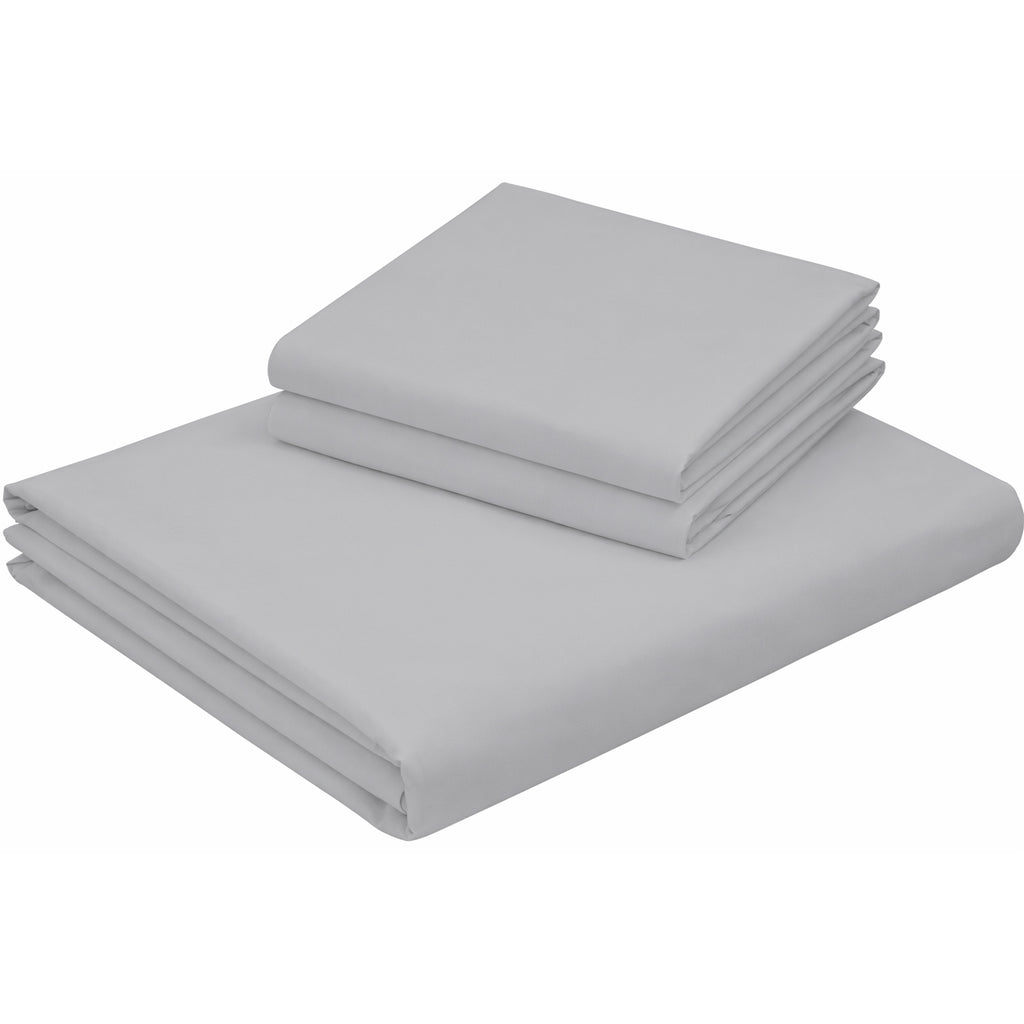 100% Cotton Feel Bedsheets 400 TC for Double Bed King Size (108 x108 Inch) with 2 Large Size Pillow Covers | Soft & Breathable | Wrinkle-Free | Premium Plain L.grey Bedsheet