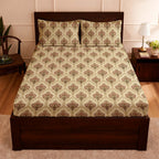 Raymond 100% Cotton Feel Bedsheets 200 TC for Double Bed King Size (108 x108 Inch) with 2 Large Size Pillow Covers | Soft and Breathable | Wrinkle-Free | Premium Printed Design Royal Green