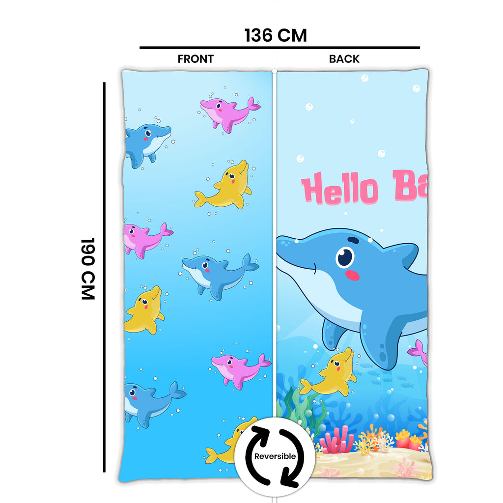 Kids Cartoon Print Reversible Dohar Soft Cotton Baby Blanket, 2-in-1 Double Sided Design, Lightweight Summer / AC Cotton Blanket for Babies, Toddlers & Kids | Breathable Blanket | 52"x73" Inches
