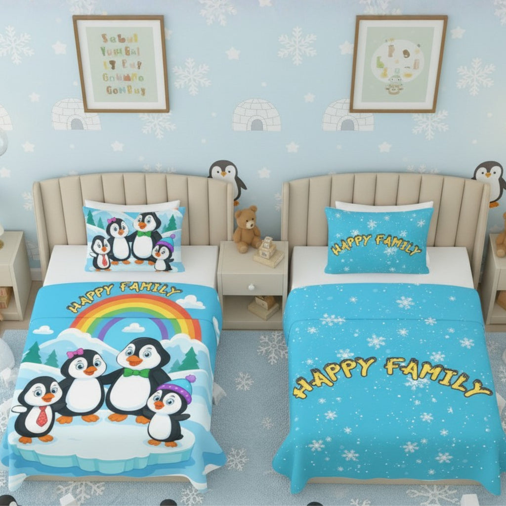 Kids Cartoon Print Reversible Dohar Soft Cotton Baby Blanket, 2-in-1 Double Sided Design, Lightweight Summer / AC Cotton Blanket for Babies, Toddlers & Kids | Breathable Blanket | 52"x73" Inches