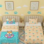 Kids Cartoon Print Reversible Dohar Soft Cotton Baby Blanket, 2-in-1 Double Sided Design, Lightweight Summer / AC Cotton Blanket for Babies, Toddlers & Kids | Breathable Blanket | 52"x73" Inches