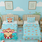 Kids Cartoon Print Reversible Dohar Soft Cotton Baby Blanket, 2-in-1 Double Sided Design, Lightweight Summer / AC Cotton Blanket for Babies, Toddlers & Kids | Breathable Blanket | 52"x73" Inches