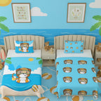 Kids Cartoon Print Reversible Dohar Soft Cotton Baby Blanket, 2-in-1 Double Sided Design, Lightweight Summer / AC Cotton Blanket for Babies, Toddlers & Kids | Breathable Blanket | 52"x73" Inches