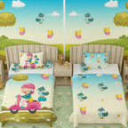 Kids Cartoon Print Reversible Dohar Soft Cotton Baby Blanket, 2-in-1 Double Sided Design, Lightweight Summer / AC Cotton Blanket for Babies, Toddlers & Kids | Breathable Blanket | 52"x73" Inches