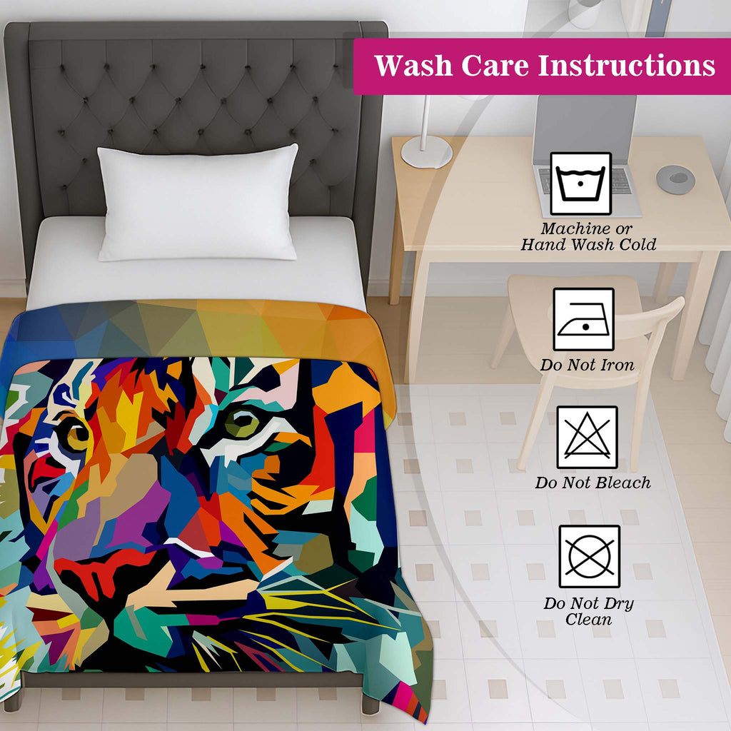 100% Cotton Printed AC Dohar Twin Size 145 x 215 cm | Soft Lightweight Summer Blanket for AC Room | Breathable All Season Cotton Quilt
