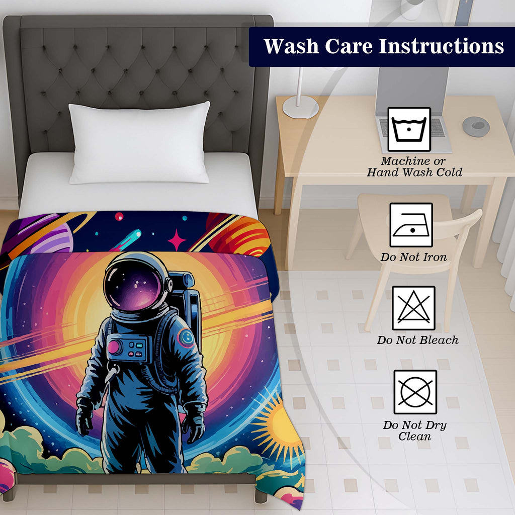 100% Cotton Printed AC Dohar Twin Size 145 x 215 cm | Soft Lightweight Summer Blanket for AC Room | Breathable All Season Cotton Quilt