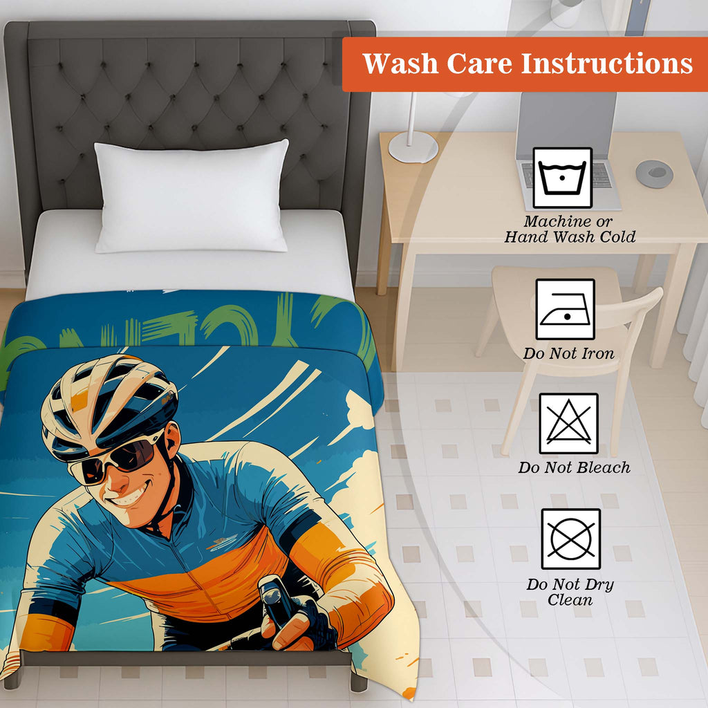 100% Cotton Printed AC Dohar Twin Size 145 x 215 cm | Soft Lightweight Summer Blanket for AC Room | Breathable All Season Cotton Quilt