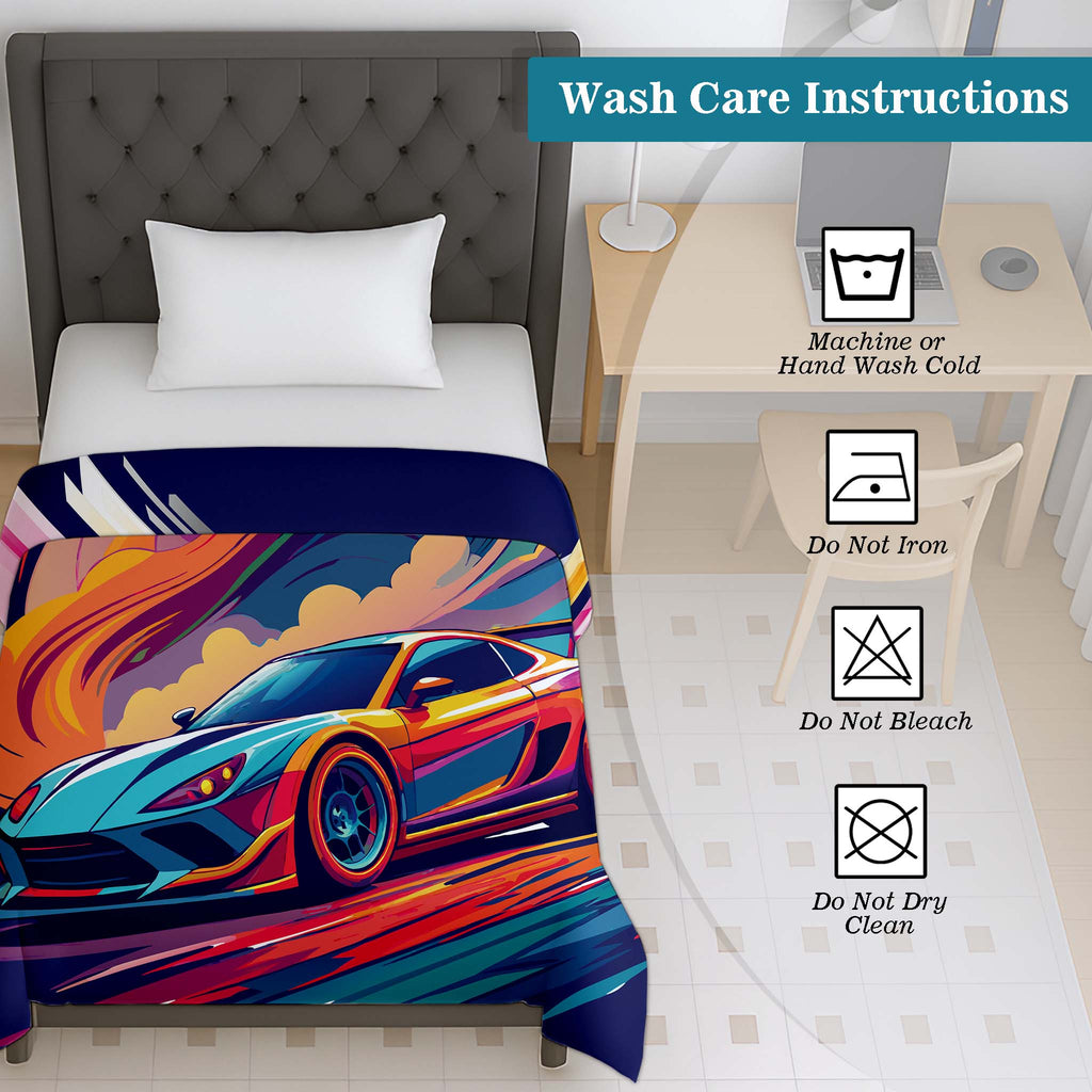 100% Cotton Printed AC Dohar Twin Size 145 x 215 cm | Soft Lightweight Summer Blanket for AC Room | Breathable All Season Cotton Quilt