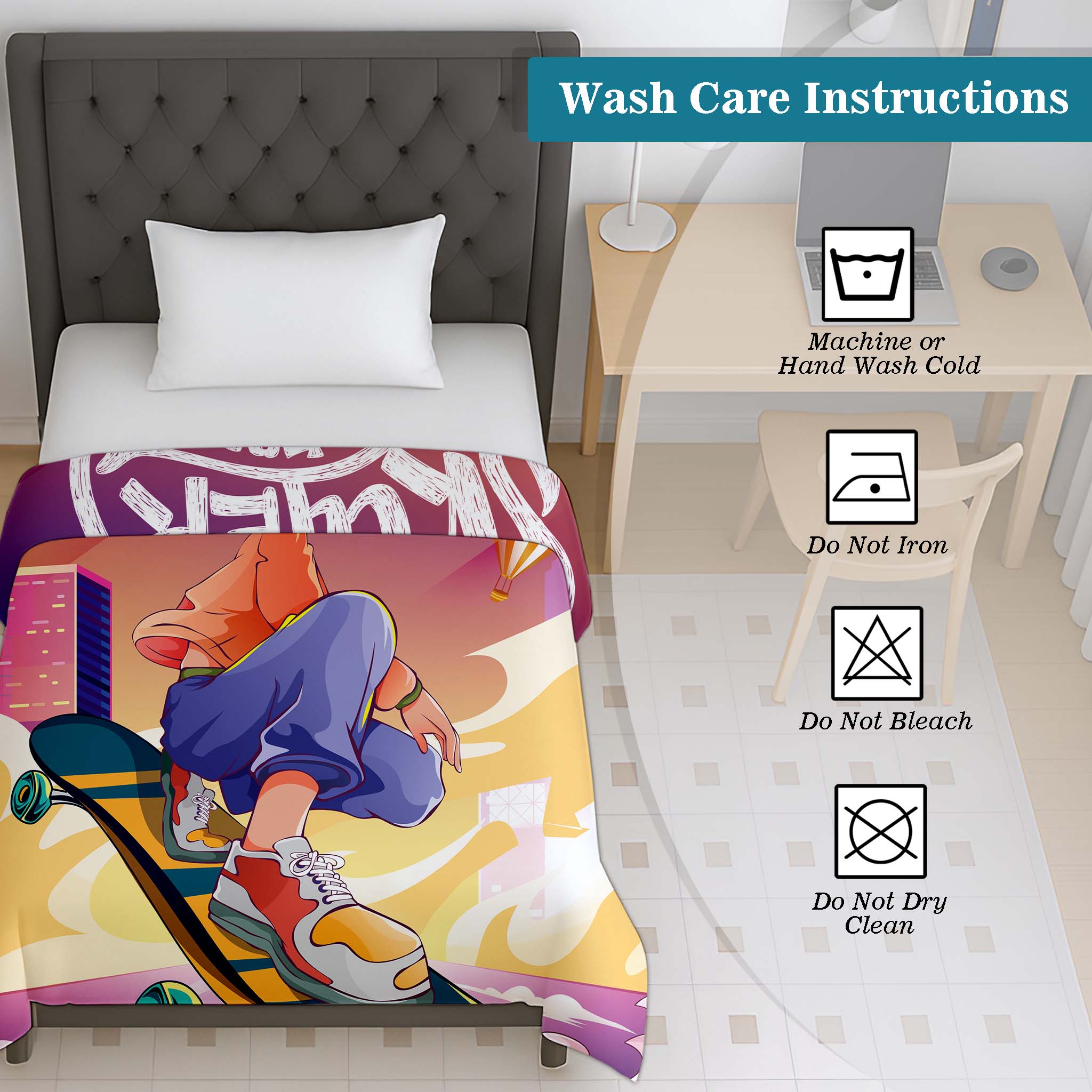 100% Cotton Printed AC Dohar Twin Size 145 x 215 cm | Soft Lightweight Summer Blanket for AC Room | Breathable All Season Cotton Quilt