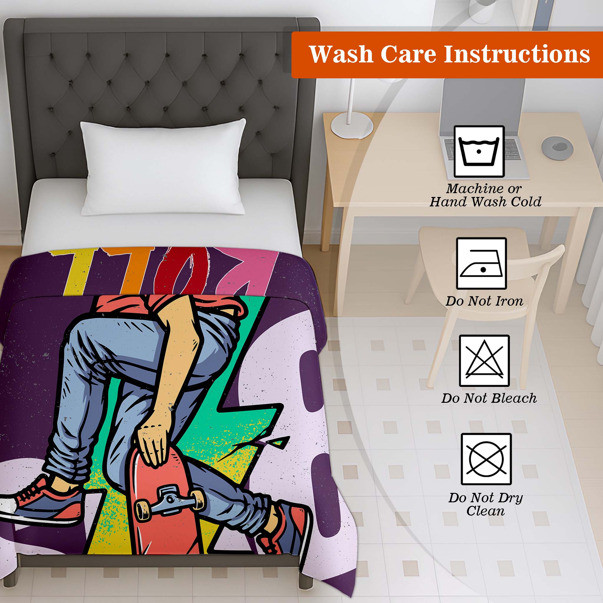 100% Cotton Printed AC Dohar Twin Size 145 x 215 cm | Soft Lightweight Summer Blanket for AC Room | Breathable All Season Cotton Quilt