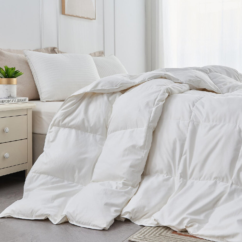 Micro Polyester Fibre Plain White Comforter | Soft, Lightweight & All-Season Bedding