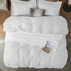 White Satin Plain Duvet Cover | Luxurious Soft &amp; Elegant Bedding