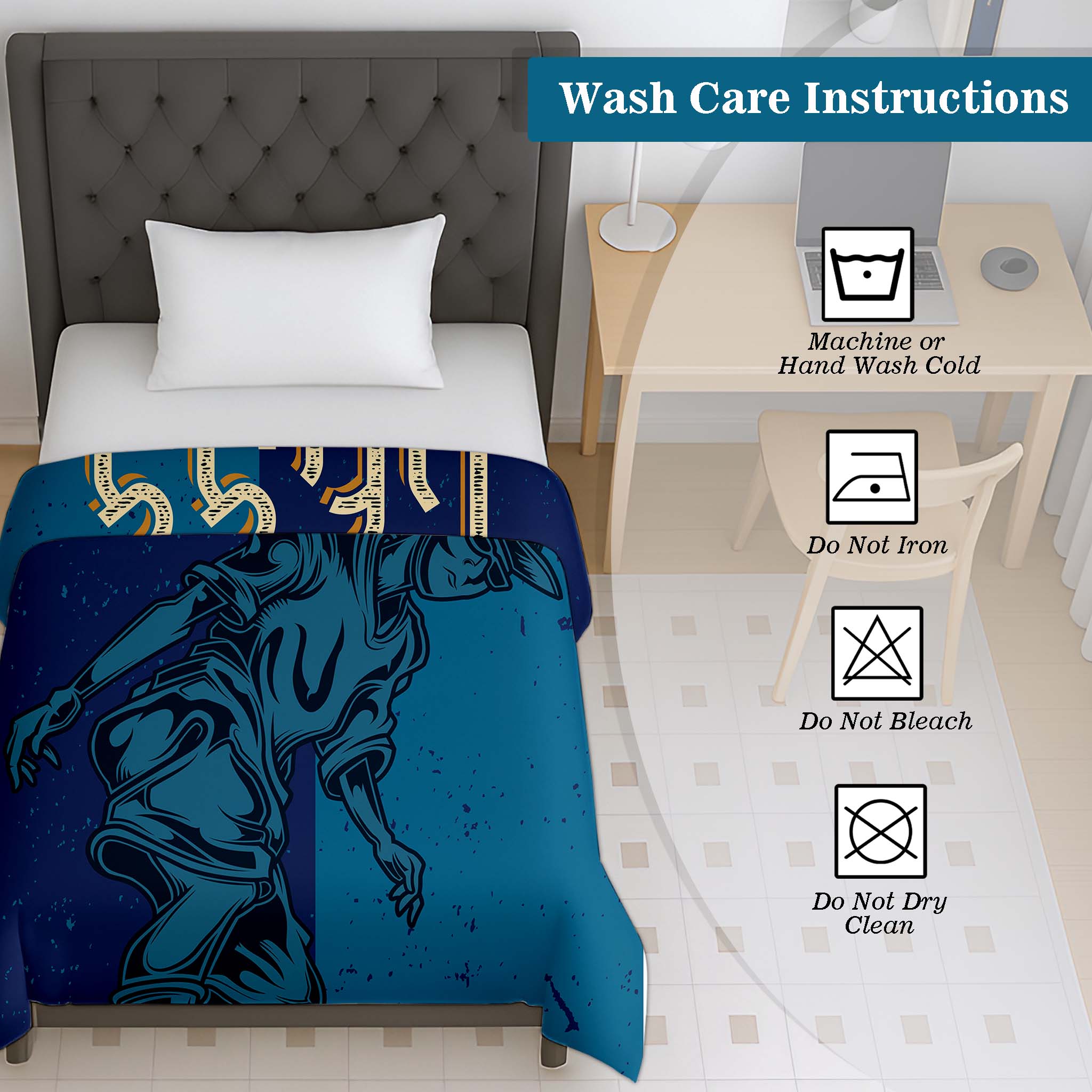 100% Cotton Printed AC Dohar Twin Size 145 x 215 cm | Soft Lightweight Summer Blanket for AC Room | Breathable All Season Cotton Quilt