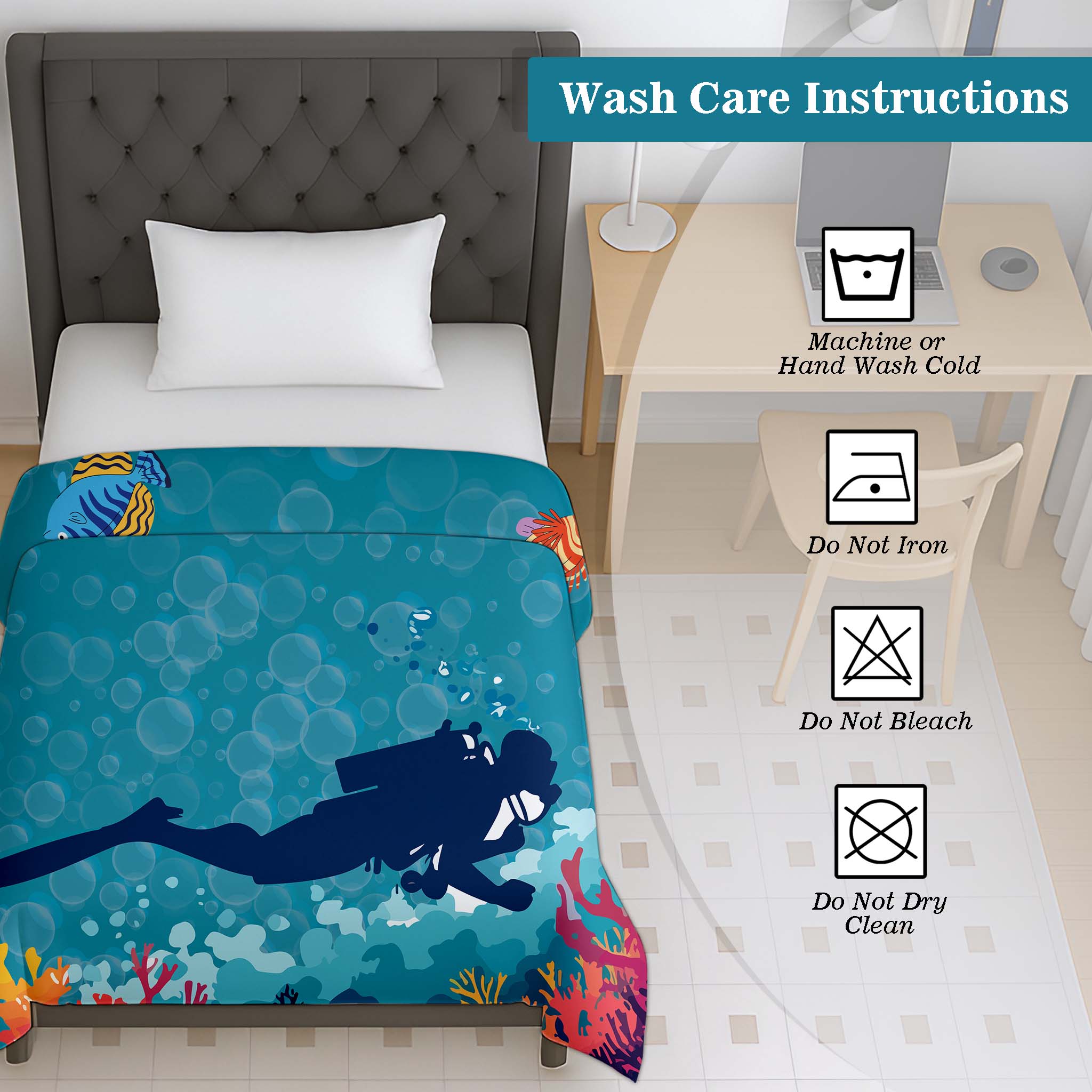 100% Cotton Printed AC Dohar Twin Size 145 x 215 cm | Soft Lightweight Summer Blanket for AC Room | Breathable All Season Cotton Quilt