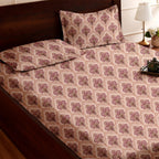 Raymond 100% Cotton Feel Bedsheets 200 TC for Double Bed King Size (108 x108 Inch) with 2 Large Size Pillow Covers | Soft and Breathable | Wrinkle-Free | Premium Printed Design Royal Maroon
