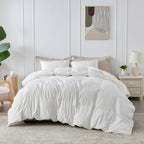 Micro Polyester Fibre Plain White Comforter | Soft, Lightweight & All-Season Bedding