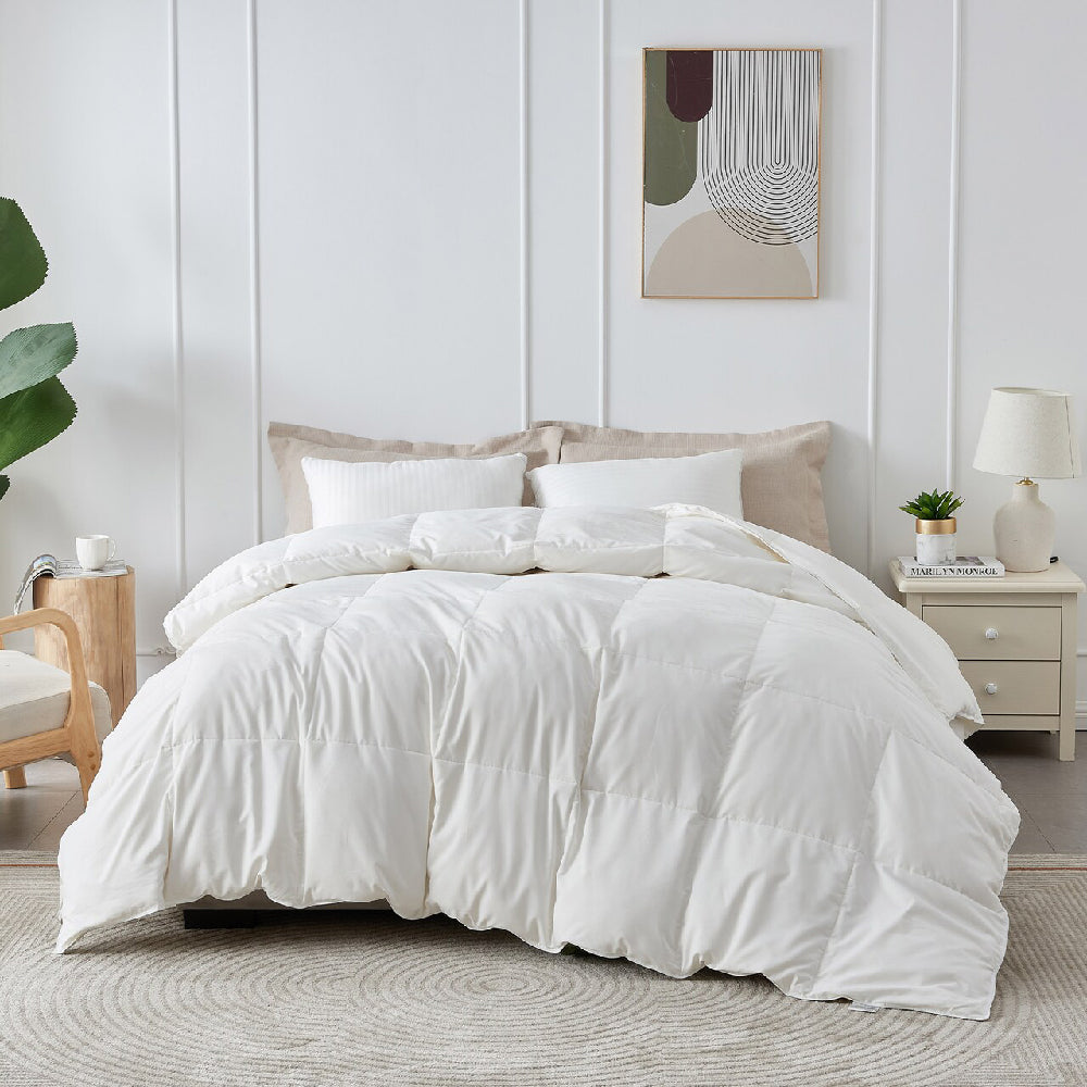 Micro Polyester Fibre Plain White Comforter | Soft, Lightweight & All-Season Bedding