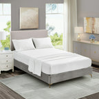 White Satin Fitted Bedsheet | Soft Luxury Plain Elastic Bed Sheet