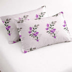 Raymond 100% Cotton Feel Bedsheets 200 TC for Double Bed King Size (108 x108 Inch) with 2 Large Size Pillow Covers | Soft & Breathable | Wrinkle-Free | Premium Printed Design Purple & Green