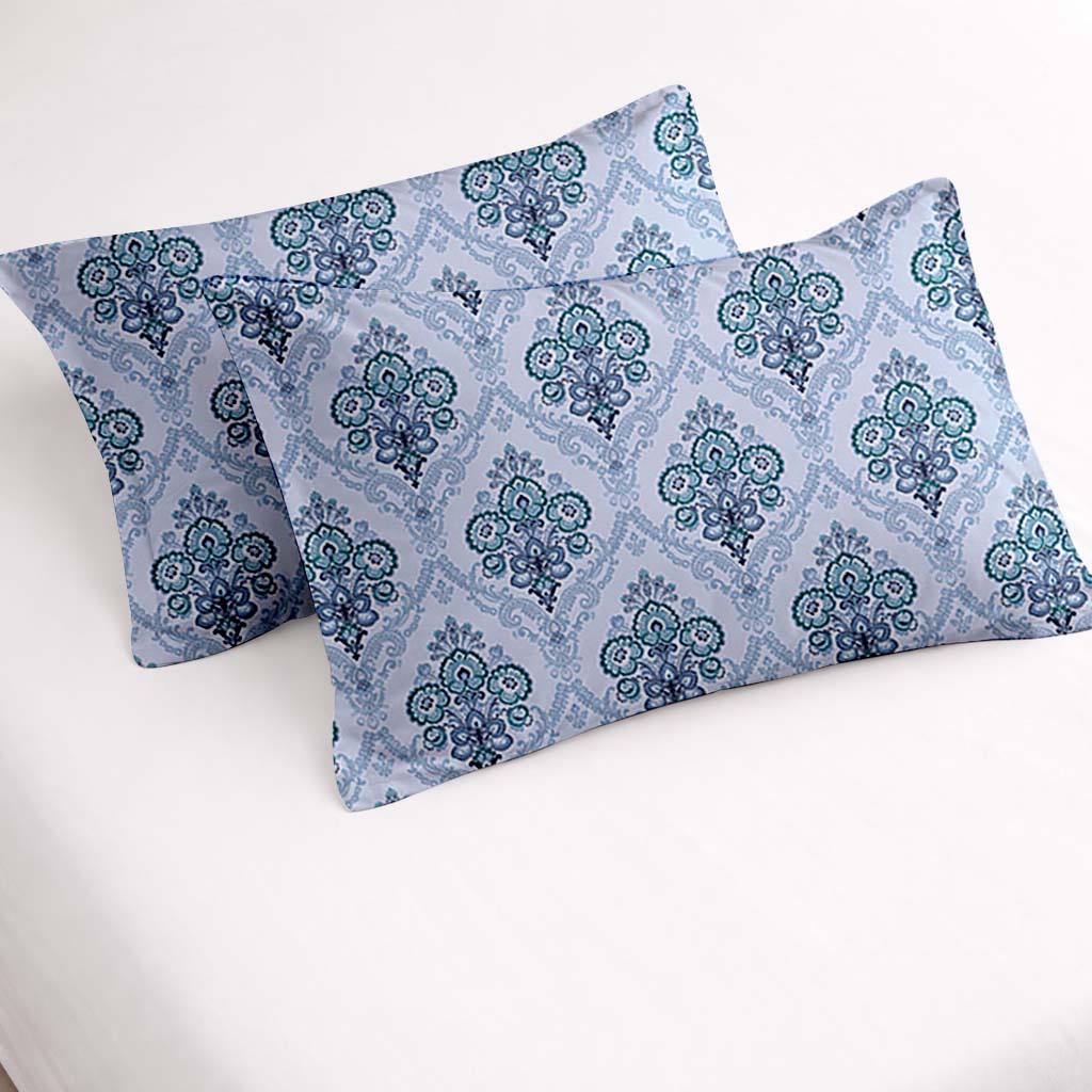 Raymond 100% Cotton Feel Bedsheets 200 TC for Double Bed King Size (108 x108 Inch) with 2 Large Size Pillow Covers | Soft and Breathable | Wrinkle-Free | Premium Printed Design Royal Blue