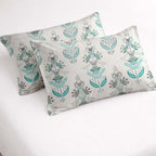 Raymond 100% Cotton Feel Bedsheets 200 TC for Double Bed King Size (108 x108 Inch) with 2 Large Size Pillow Covers | Soft and Breathable | Wrinkle-Free | Premium Printed Design Blue and White Floral