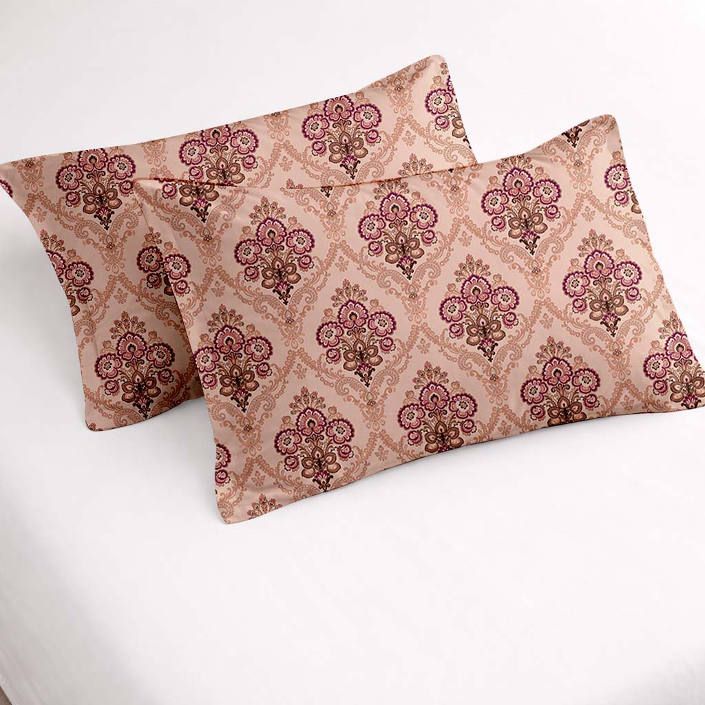 Raymond 100% Cotton Feel Bedsheets 200 TC for Double Bed King Size (108 x108 Inch) with 2 Large Size Pillow Covers | Soft and Breathable | Wrinkle-Free | Premium Printed Design Royal Maroon