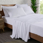 White Satin Fitted Bedsheet | Soft Luxury Plain Elastic Bed Sheet