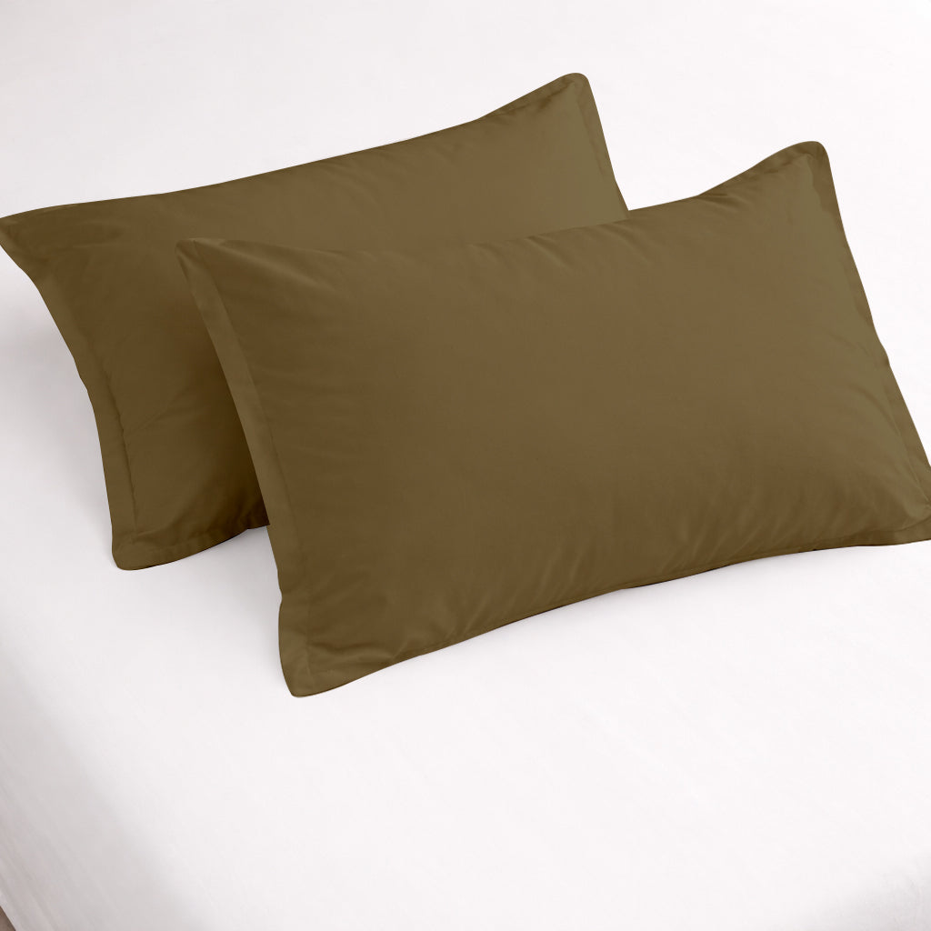 100% Cotton Feel Bedsheets 400 TC for Double Bed King Size (108 x108 Inch) with 2 Large Size Pillow Covers | Soft & Breathable | Wrinkle-Free | Premium Plain Beige Bedsheet
