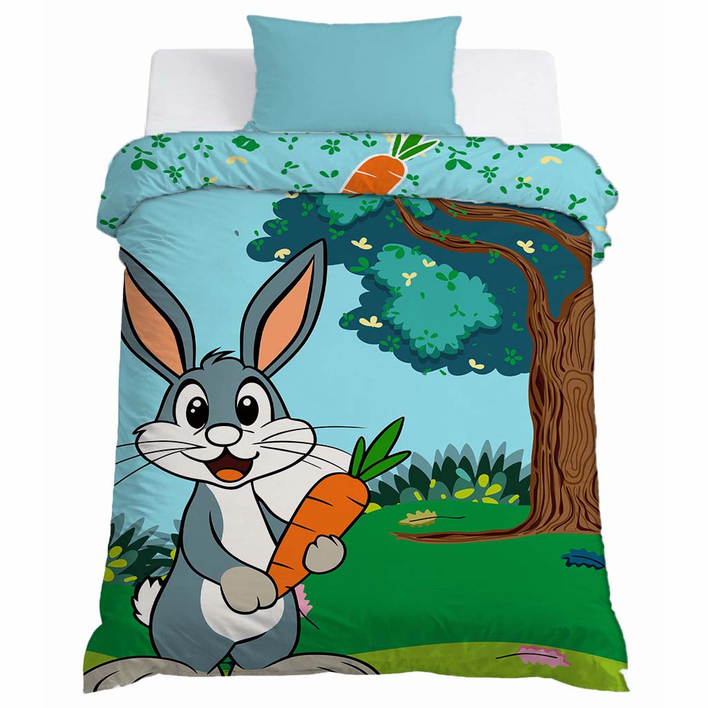 Kids Cartoon Print Reversible Dohar Soft Cotton Baby Blanket, 2-in-1 Double Sided Design, Lightweight Summer / AC Cotton Blanket for Babies, Toddlers & Kids | Breathable Blanket | 52"x73" Inches