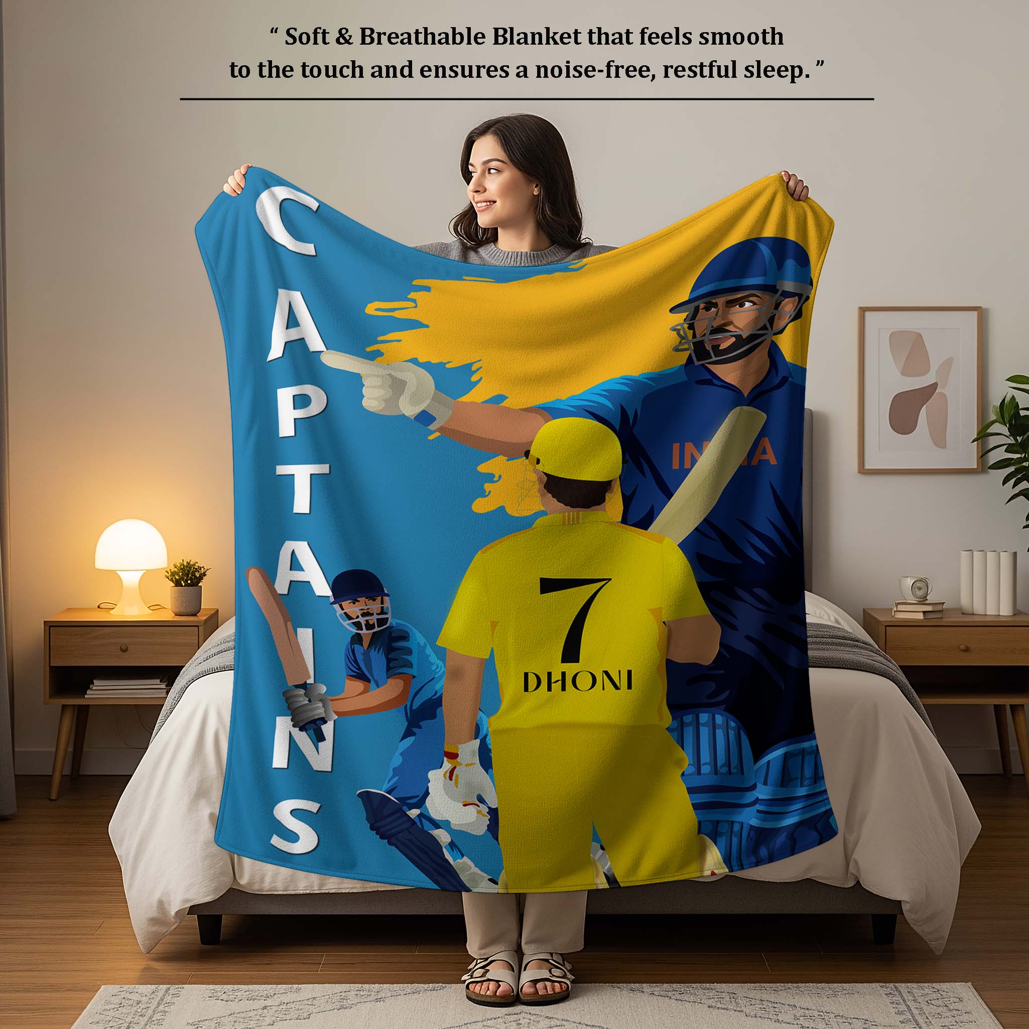 100% Cotton Printed AC Dohar Twin Size 145 x 215 cm | Soft Lightweight Summer Blanket for AC Room | Breathable All Season Cotton Quilt