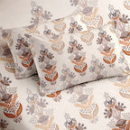 Raymond 100% Cotton Feel Bedsheets 200 TC for Double Bed King Size (108 x108 Inch) with 2 Large Size Pillow Covers | Soft and Breathable | Wrinkle-Free | Premium Printed Design Gold and White Floral