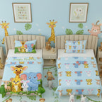 Kids Cartoon Print Reversible Dohar Soft Cotton Baby Blanket, 2-in-1 Double Sided Design, Lightweight Summer / AC Cotton Blanket for Babies, Toddlers & Kids | Breathable Blanket | 52"x73" Inches