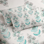 Raymond 100% Cotton Feel Bedsheets 200 TC for Double Bed King Size (108 x108 Inch) with 2 Large Size Pillow Covers | Soft and Breathable | Wrinkle-Free | Premium Printed Design Blue and White Floral