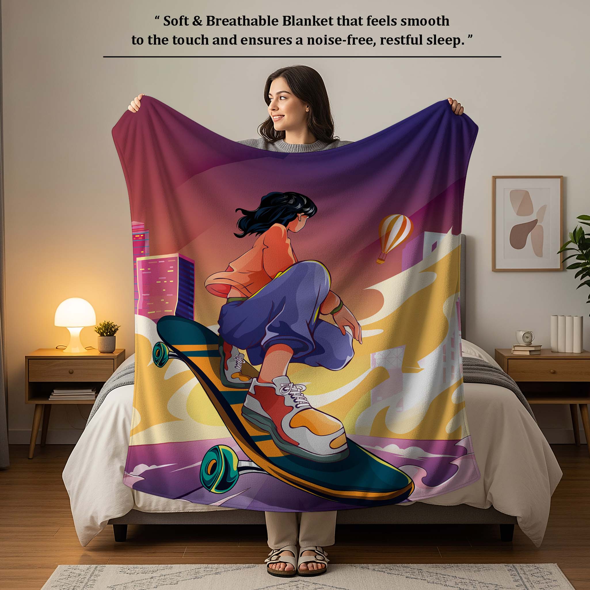 100% Cotton Printed AC Dohar Twin Size 145 x 215 cm | Soft Lightweight Summer Blanket for AC Room | Breathable All Season Cotton Quilt