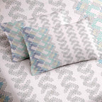 Raymond 100% Cotton Feel Bedsheets 200 TC for Double Bed King Size (108 x108 Inch) with 2 Large Size Pillow Covers | Soft and Breathable | Wrinkle-Free | Premium Printed Design Blue Leaf and White
