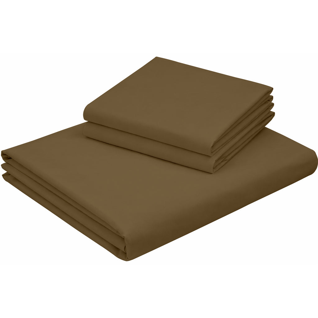 100% Cotton Feel Bedsheets 400 TC for Double Bed King Size (108 x108 Inch) with 2 Large Size Pillow Covers | Soft & Breathable | Wrinkle-Free | Premium Plain Beige Bedsheet