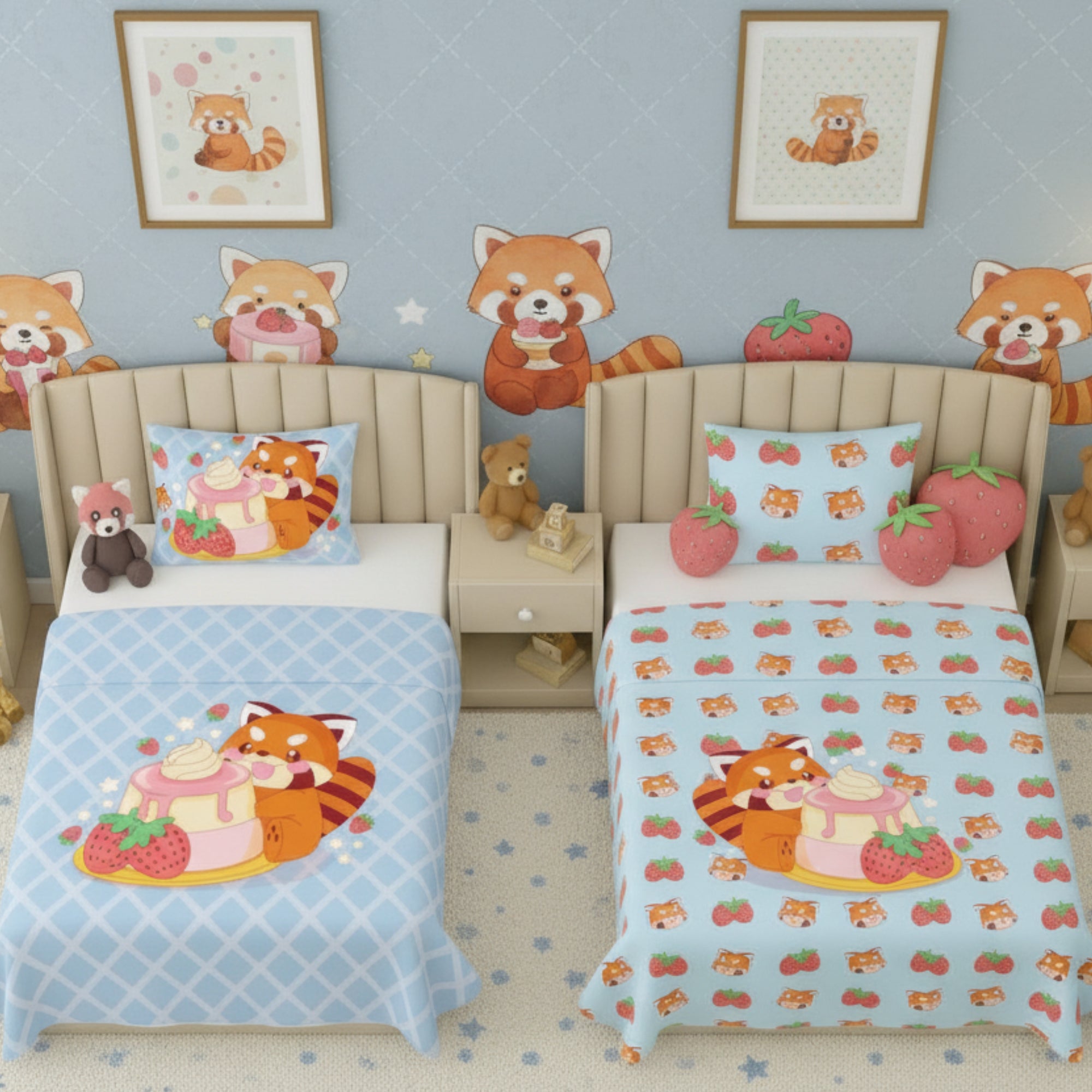 Kids Cartoon Print Reversible Dohar Soft Cotton Baby Blanket, 2-in-1 Double Sided Design, Lightweight Summer / AC Cotton Blanket for Babies, Toddlers & Kids | Breathable Blanket | 52"x73" Inches