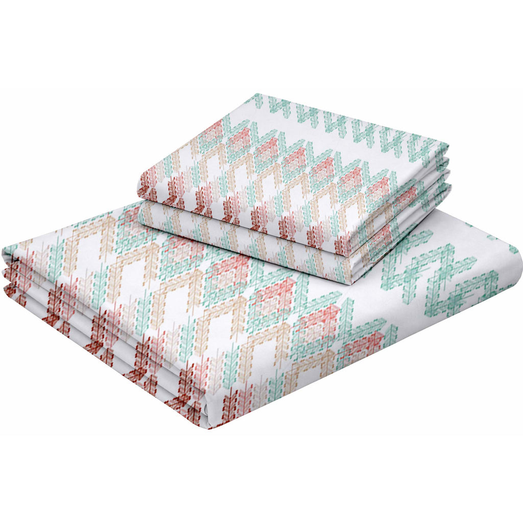 Raymond 100% Cotton Feel Bedsheets 200 TC for Double Bed King Size (108 x108 Inch) with 2 Large Size Pillow Covers | Soft and Breathable | Wrinkle-Free | Premium Printed Design Rose Leaf and White