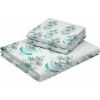 Raymond 100% Cotton Feel Bedsheets 200 TC for Double Bed King Size (108 x108 Inch) with 2 Large Size Pillow Covers | Soft and Breathable | Wrinkle-Free | Premium Printed Design Blue and White Floral