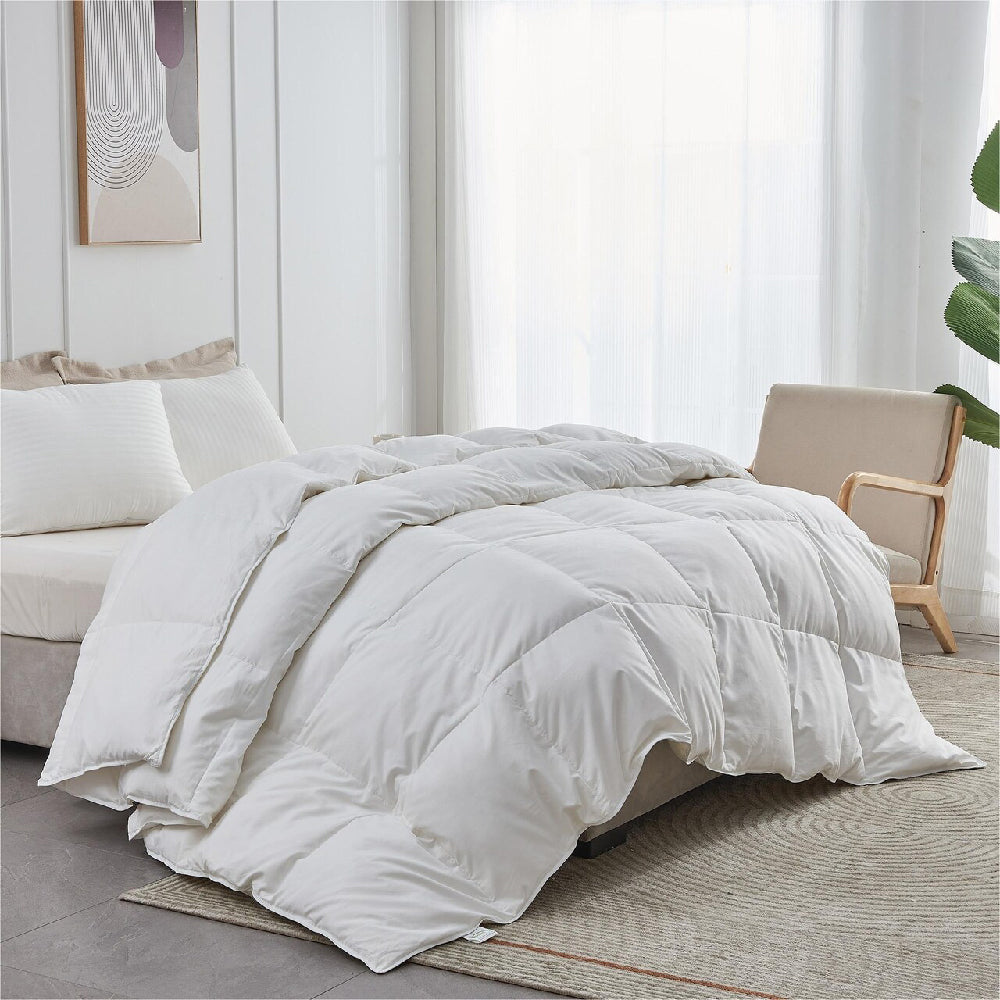 Micro Polyester Fibre Plain White Comforter | Soft, Lightweight & All-Season Bedding