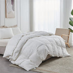 Micro Polyester Fibre Plain White Comforter | Soft, Lightweight & All-Season Bedding