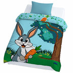 Kids Cartoon Print Reversible Dohar Soft Cotton Baby Blanket, 2-in-1 Double Sided Design, Lightweight Summer / AC Cotton Blanket for Babies, Toddlers & Kids | Breathable Blanket | 52"x73" Inches