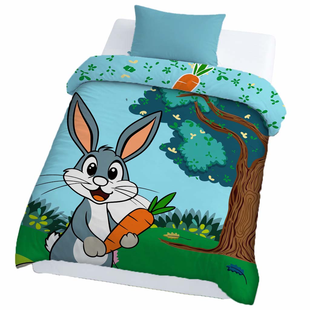 Kids Cartoon Print Reversible Dohar Soft Cotton Baby Blanket, 2-in-1 Double Sided Design, Lightweight Summer / AC Cotton Blanket for Babies, Toddlers & Kids | Breathable Blanket | 52"x73" Inches