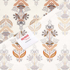 Raymond 100% Cotton Feel Bedsheets 200 TC for Double Bed King Size (108 x108 Inch) with 2 Large Size Pillow Covers | Soft and Breathable | Wrinkle-Free | Premium Printed Design Gold and White Floral