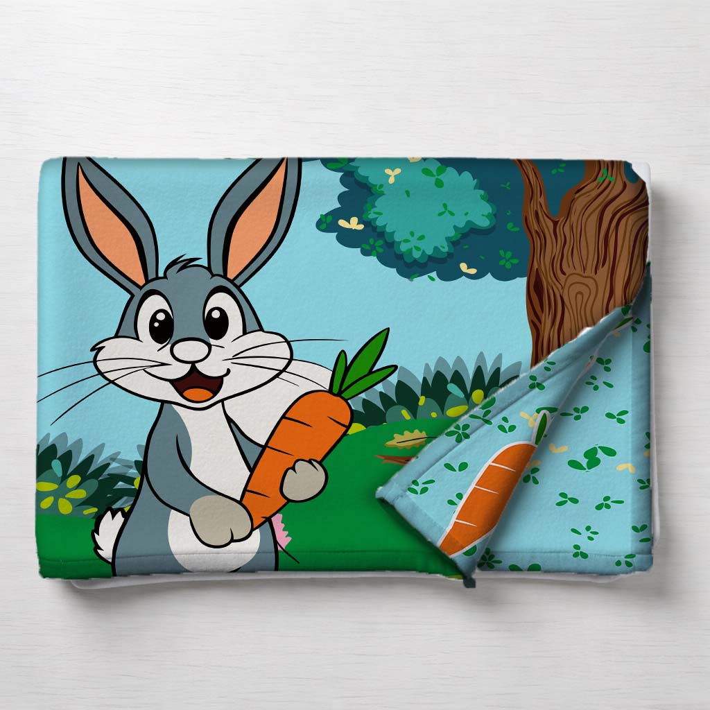 Kids Cartoon Print Reversible Dohar Soft Cotton Baby Blanket, 2-in-1 Double Sided Design, Lightweight Summer / AC Cotton Blanket for Babies, Toddlers & Kids | Breathable Blanket | 52"x73" Inches