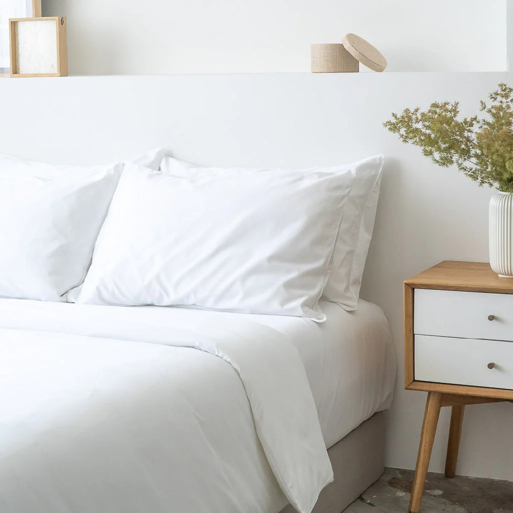 White Satin Plain Flat Bedsheet | Soft, Smooth &amp; Luxury Bedding